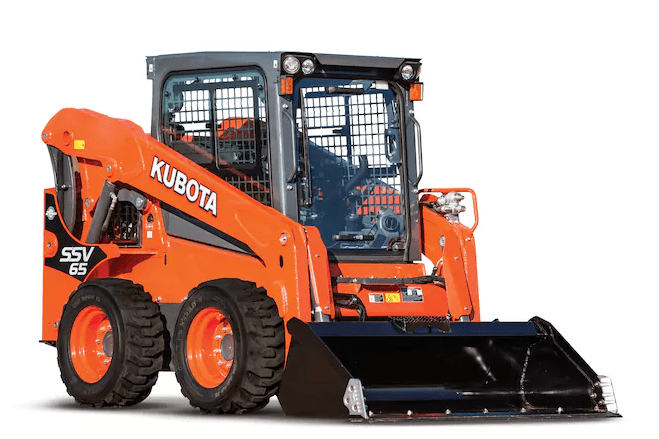 Kubota skid steer on a white background